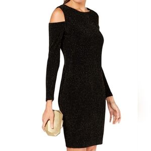 NWT CONNECTED APPAREL SHEATH Elegant Black Glitter Dress